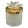 624240 Candela tda med. alta 8,5x12h c/fiore crist. trasp/oro
