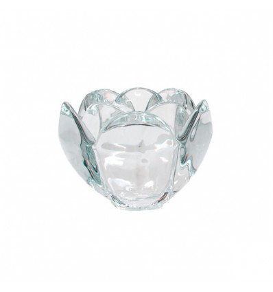 /QLUX15172 Ciotola vtr a fiore med. 10x10x7h TRASPARENTE