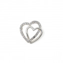 /QLUX17131 Ciondolo doppio cuore c/crist. 3,3x3,1 metallo
