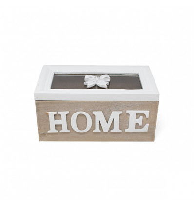 /QLUX17912 Scatola rett.17x9,5x8 legno BEIGE c/fiocco