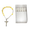 /57677M Rosario bracciale GIALLO c/scat.pvc+p.confetti