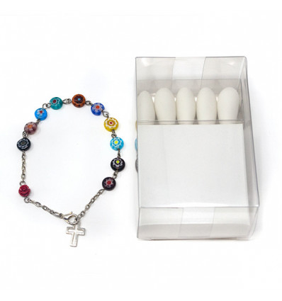 /71299M Bracciale rosario multicolor c/scat+p.conf.  (13876D)