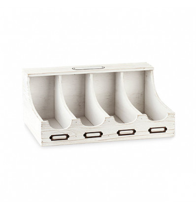 /28273M Contenitore 41x28,5x17 4divisori legno BIANCO