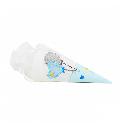 /28662 Cono h15 c/palloncini AZZURRI