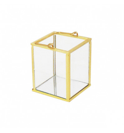 /28826 Lanterna picc. 7x7x9h c/manico metallo ORO