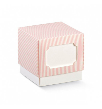 /17590C Cubo f+c 7x7x7 c/finestra bianco/millerighe ROSA