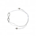 /BR412 Braccialetto INFINITO c/strass cordino bianco