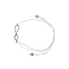 /BR412 Braccialetto INFINITO c/strass cordino bianco