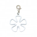 /SRP-507 Ciondolo FIORE vuoto BIANCO c/moschettone