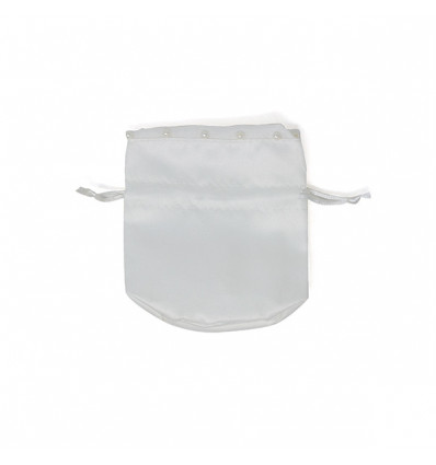 /2561P Secchiello raso opaco 6x9,5  c/perline CREMA