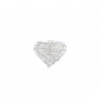 /B272M-01 Conf. 12pz cuore intreccio metall. 3x2,5 BIANCO