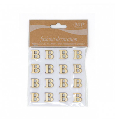 /T067-B Conf. 16pz lettera B adesiva legno