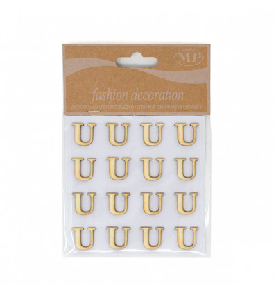/T067-U Conf. 16pz lettera U adesiva legno