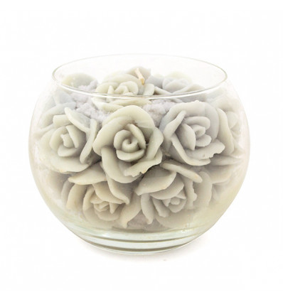 /MDRG0090-GR Vaso sfera d.13x12,5h cand.rose c/scat. GRIGIO