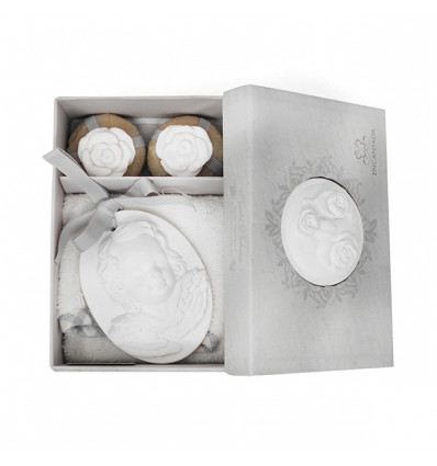 /8585 Box 16x11 2sap.+ovale angelo+salv. GRIGIO
