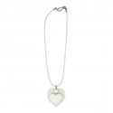 /TUA1 Collana cuore+rosa BIANCO c/plex pizzo BIANCO