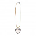 /TUA4 Collana cuore+rosa PESCA c/plex pizzo NERO