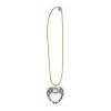 /TUA4 Collana cuore+rosa PESCA c/plex pizzo NERO