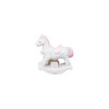 /C6079-R Statuina cavallo a dondolo h6 resina ROSA