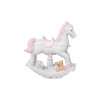 /C6080-R Statuina cavallo a dondolo h11 resina ROSA