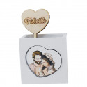 0230701 Vaso x piantina 7x7x6,5h c/tag lgn cuore SACRA FAMIGLIA
