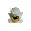 /TB 1607 Profum.putto biscuit bianco seduto h12,5 con cuore oro