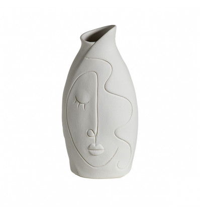 TB 1630 Vaso faccia stilizzata h23,5 biscuit bianco